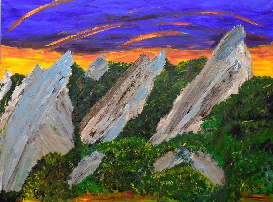 Flatirons Painting - Flatirons Sunset by Tammy Mclain