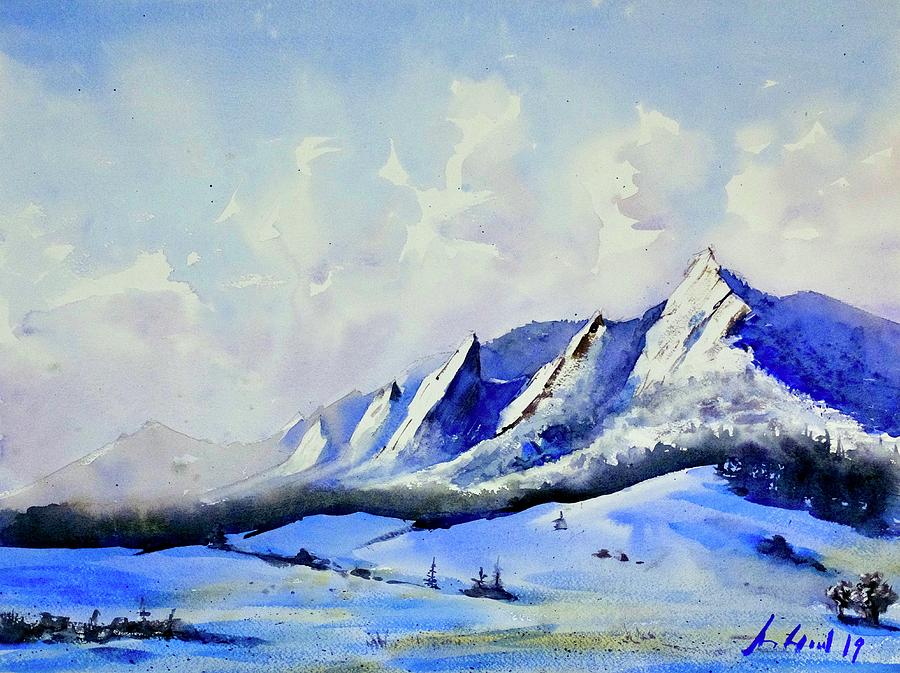 Flatirons Winter Painting