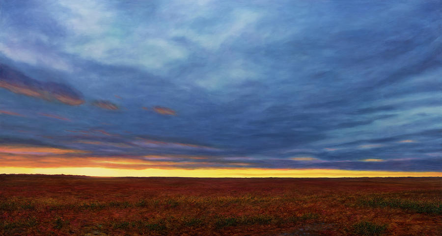 Flatland Sunset Painting by James W Johnson
