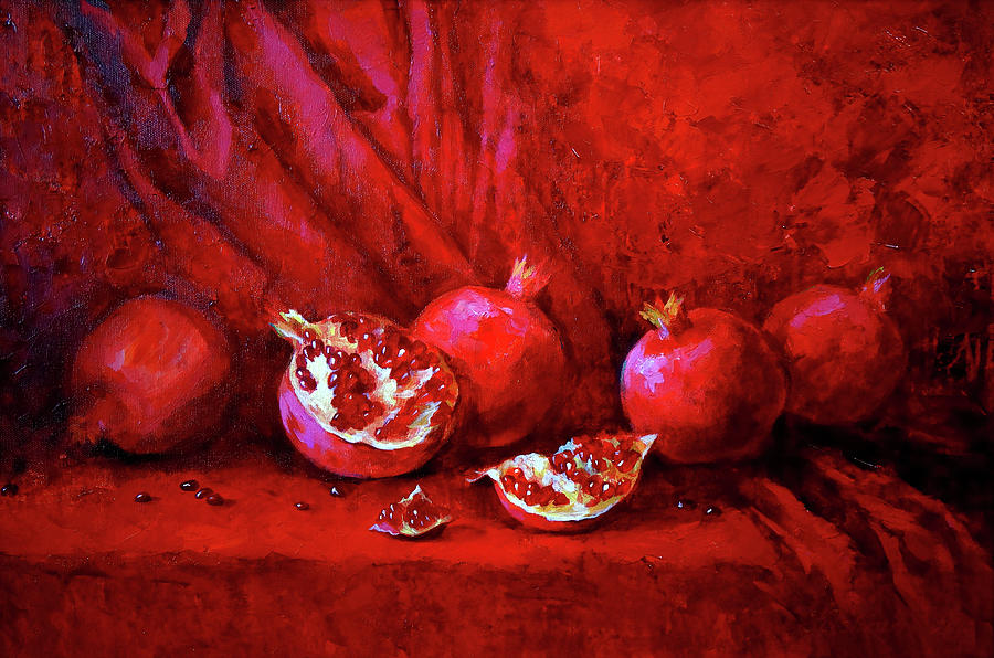 Impressionism Painting - Flavor of Pomegranate by Olena Kishkurno