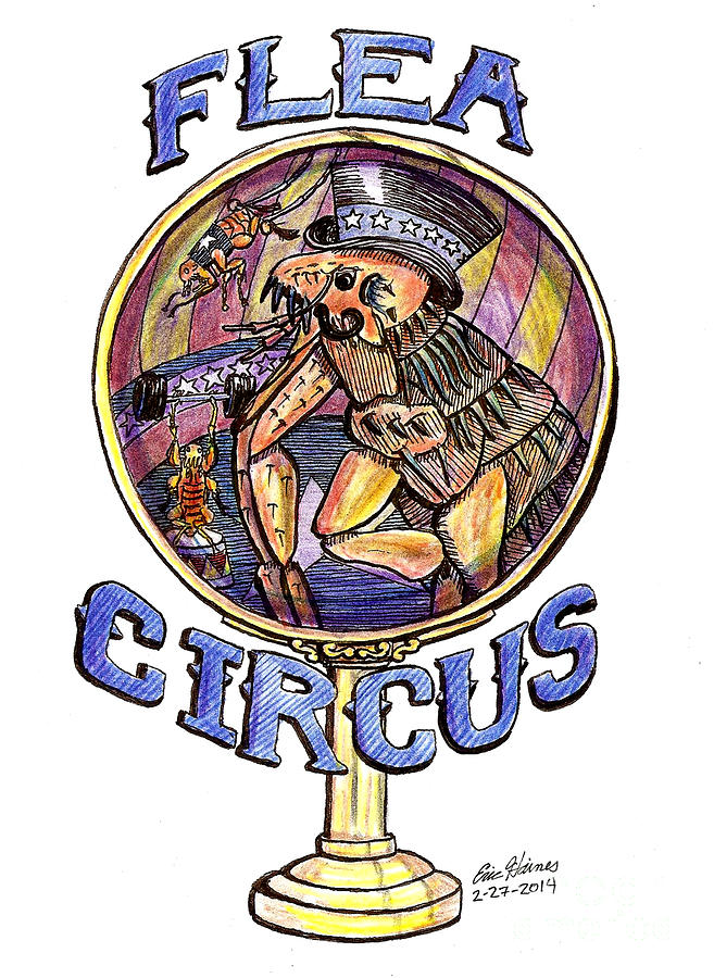 Flea Circus Drawing by Eric Haines