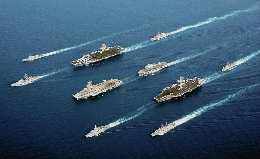 Transportation Photograph - Fleet 5 nations by US Navy