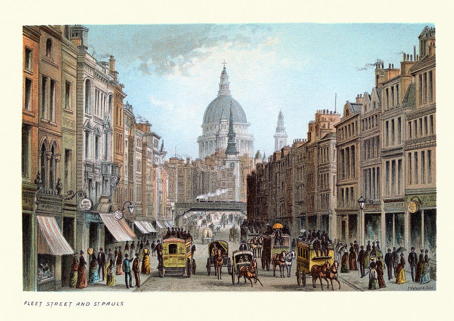 Fleet Street and St Pauls, Victorian London, 19th Century Drawing by Duncan1890