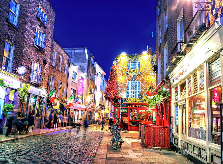 Fleet Street Nights in Dublin Ireland Photograph by John Rizzuto