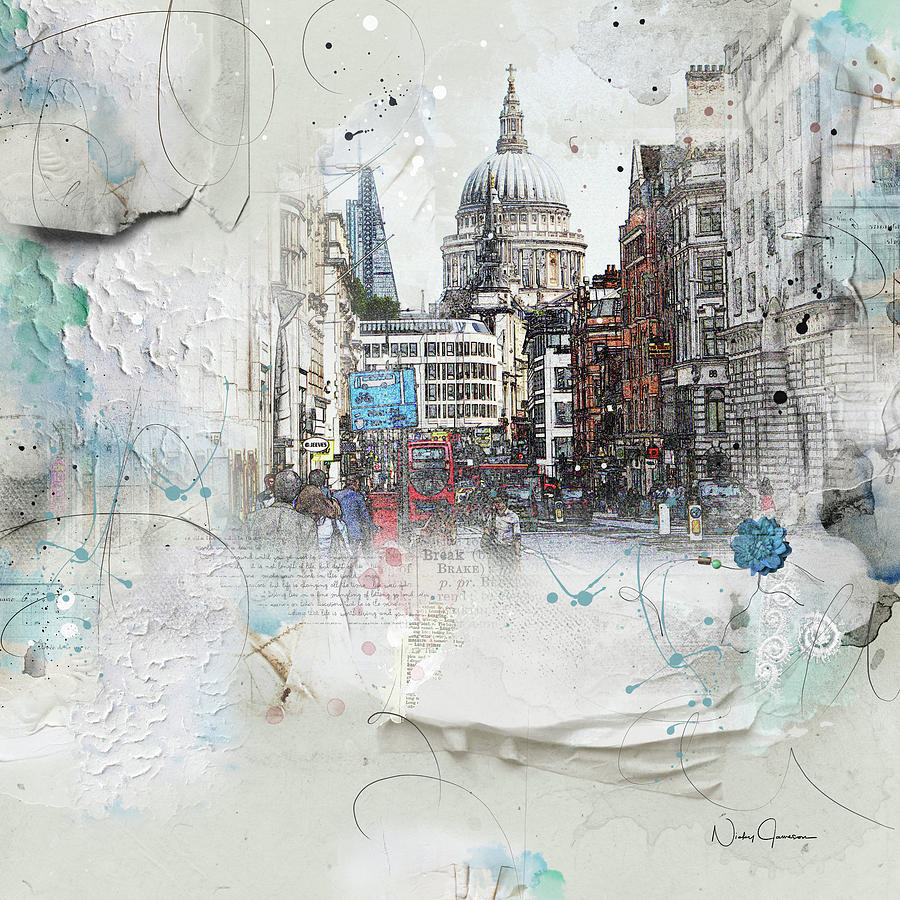Fleet Street - St Pauls Digital Art by Nicky Jameson