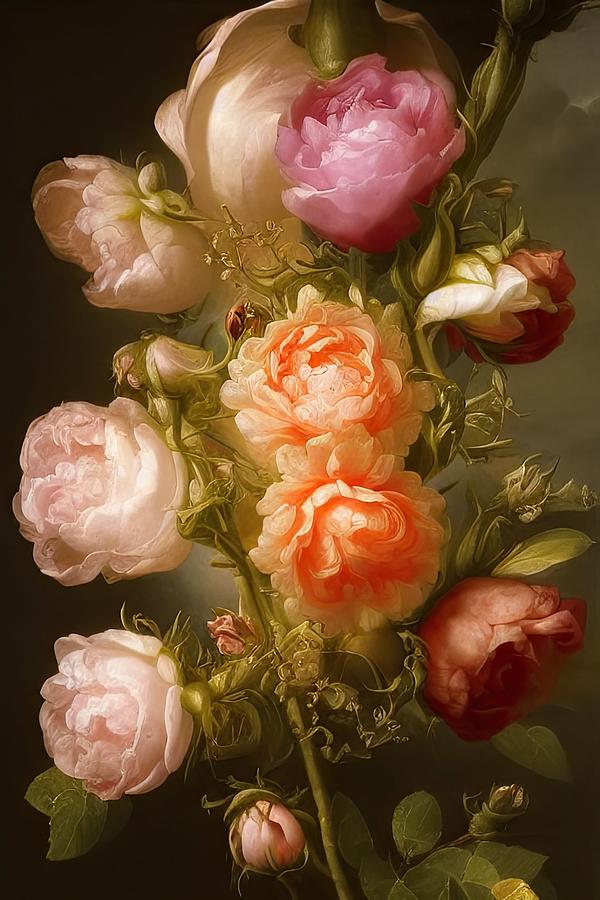 Flemish Roses Digital Art by Sterling and Thorn Flemish Roses Digital Art by Sterling and Thorn