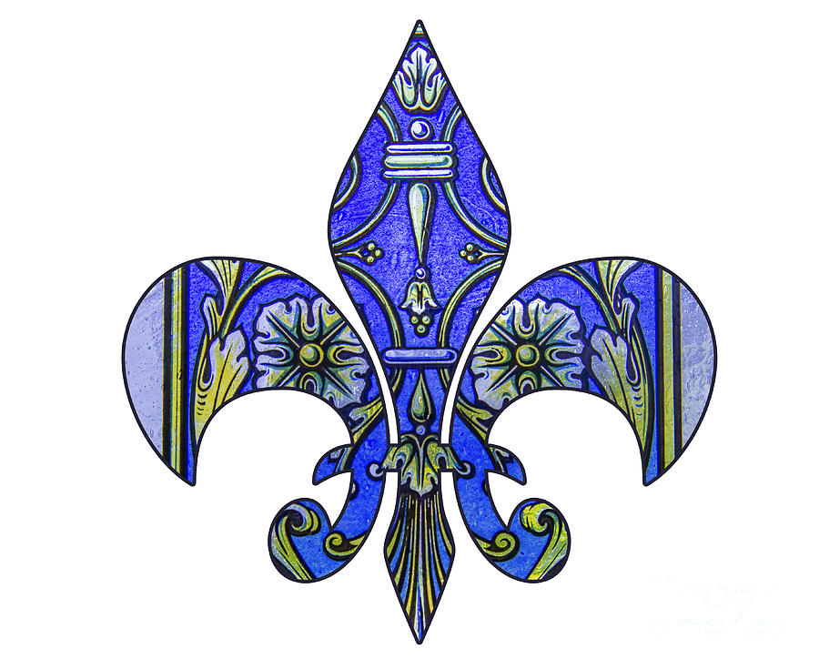 Fleur De Lis with Stained Glass Photograph by Bonnie Barry