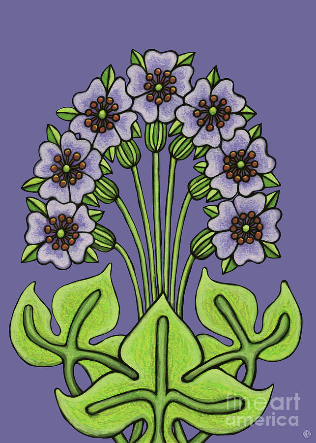 Fleur Nouveau Angeline. Vintage Vibes, Purple. Painting by Amy E Fraser
