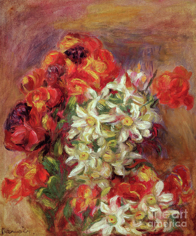 Fleurs, 1908 Painting by Pierre Auguste Renoir