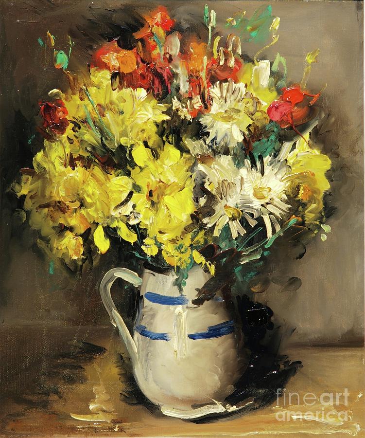 Flower Painting - Fleurs 1959 by Pierre Saint Blancat