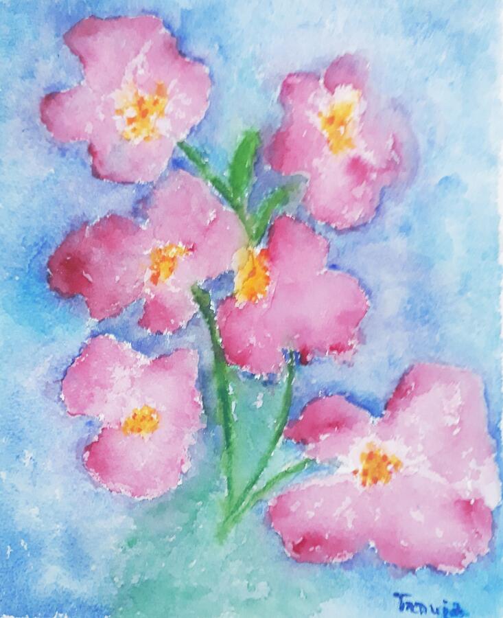 Flower Painting - Fleurs by Tanuja Rangarao