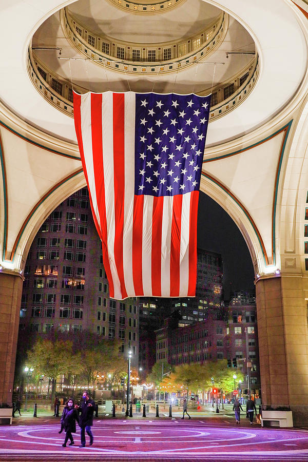 Flag Usa Boston Photograph by Alexander Farnsworth