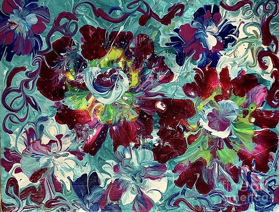 Flick flowers Painting by Genene Griffiths Ortiz