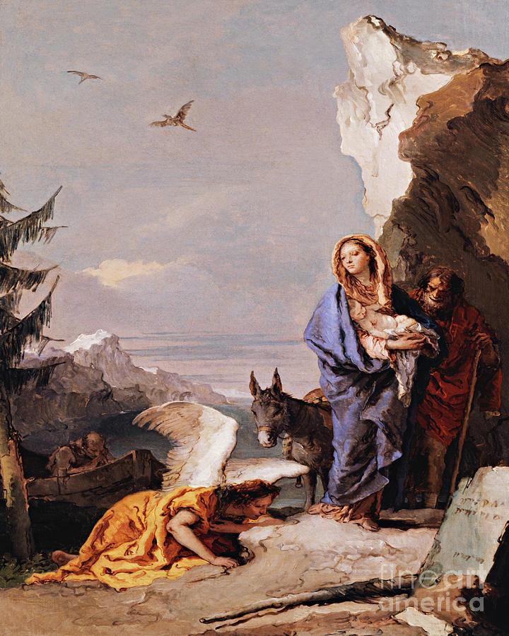 Flight into Egypt - CZFIE Painting by Giovanni Battista Tiepolo