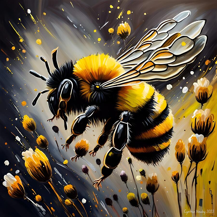 Flight of the Bumble Bee Digital Art by Cindys Creative Corner