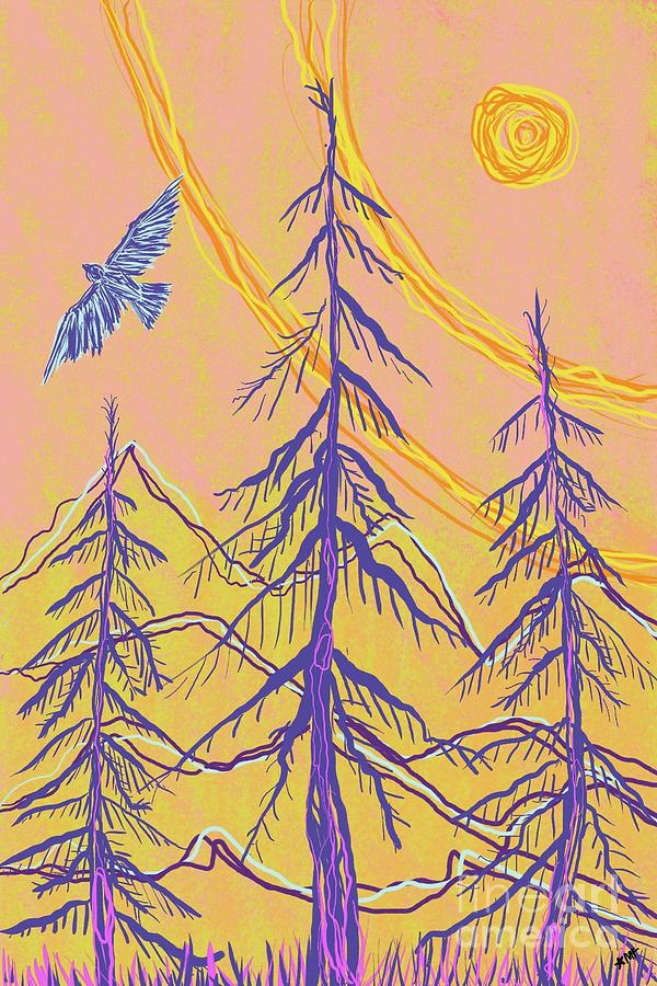 Flight Over the Pines Digital Art by Angrulla MF