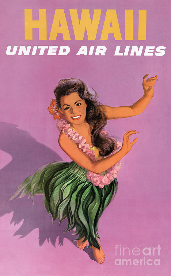 FLIGHTS TO HAWAII AD, c1965 Drawing by Granger