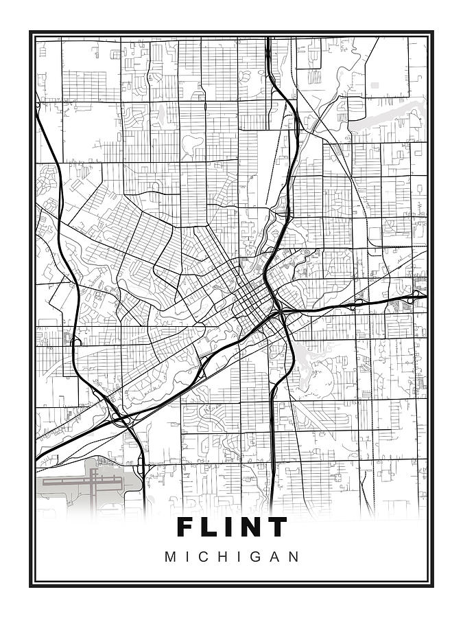 Flint Map Digital Art by Ipsita Das - Fine Art America