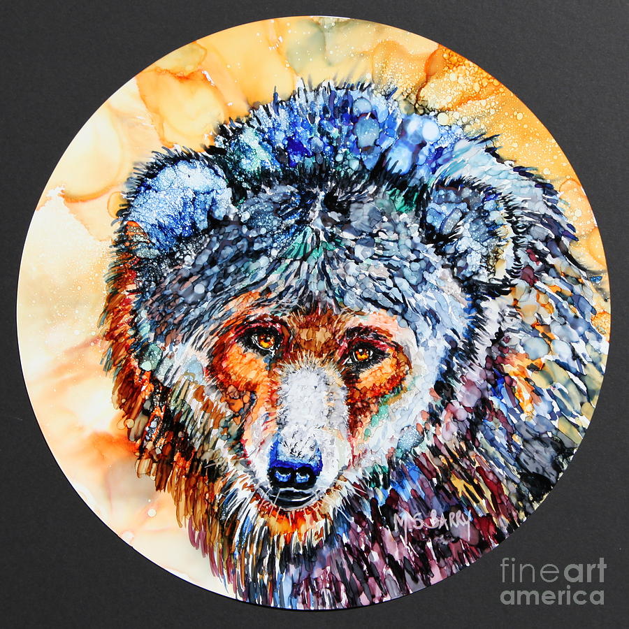 Flirty Grizzly Painting by Maria Barry