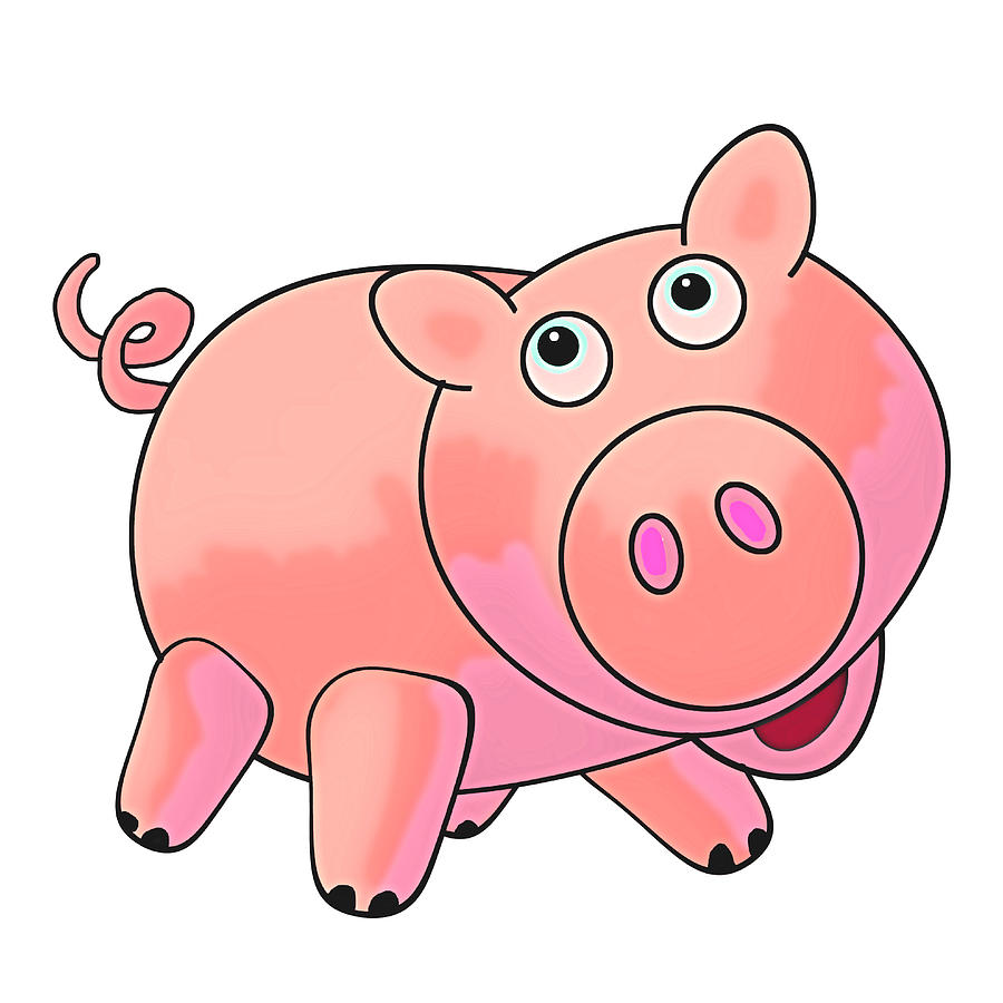 Flirty Pig Digital Art by John Haldane