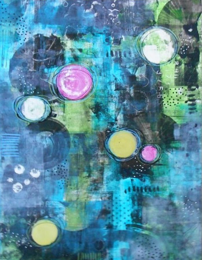 Floaters - Abstract Art by Cyndi Cesare Painting by Cyndi Cesare - Fine ...