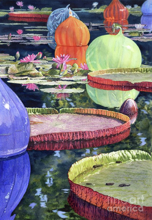 Waterlilies Painting - Floating Among the Lilies by Lorraine Watry