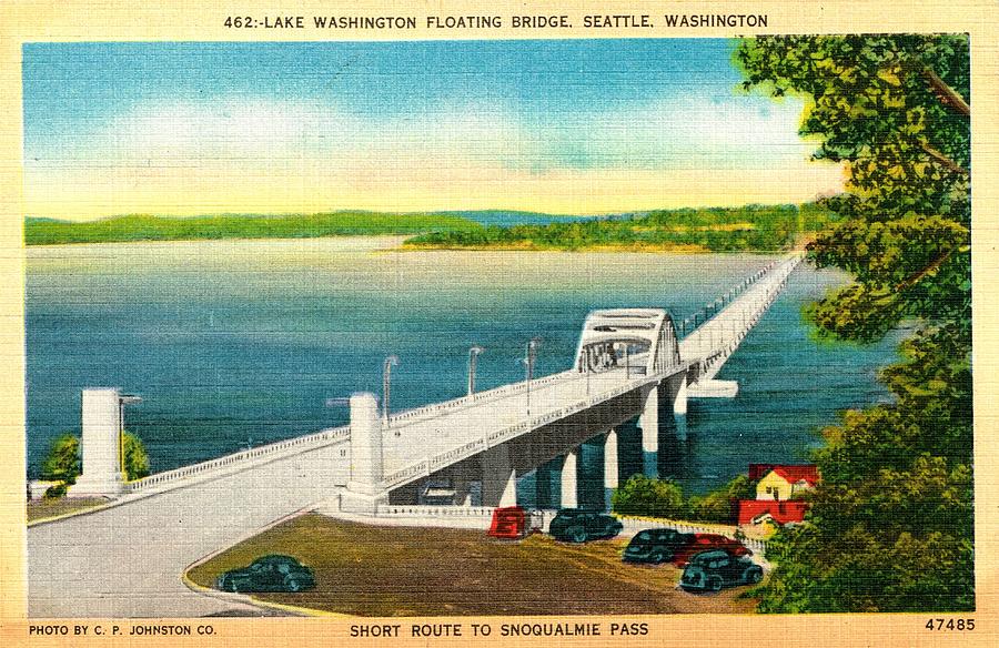 Floating Bridge Washington Photograph by Mel Thompson