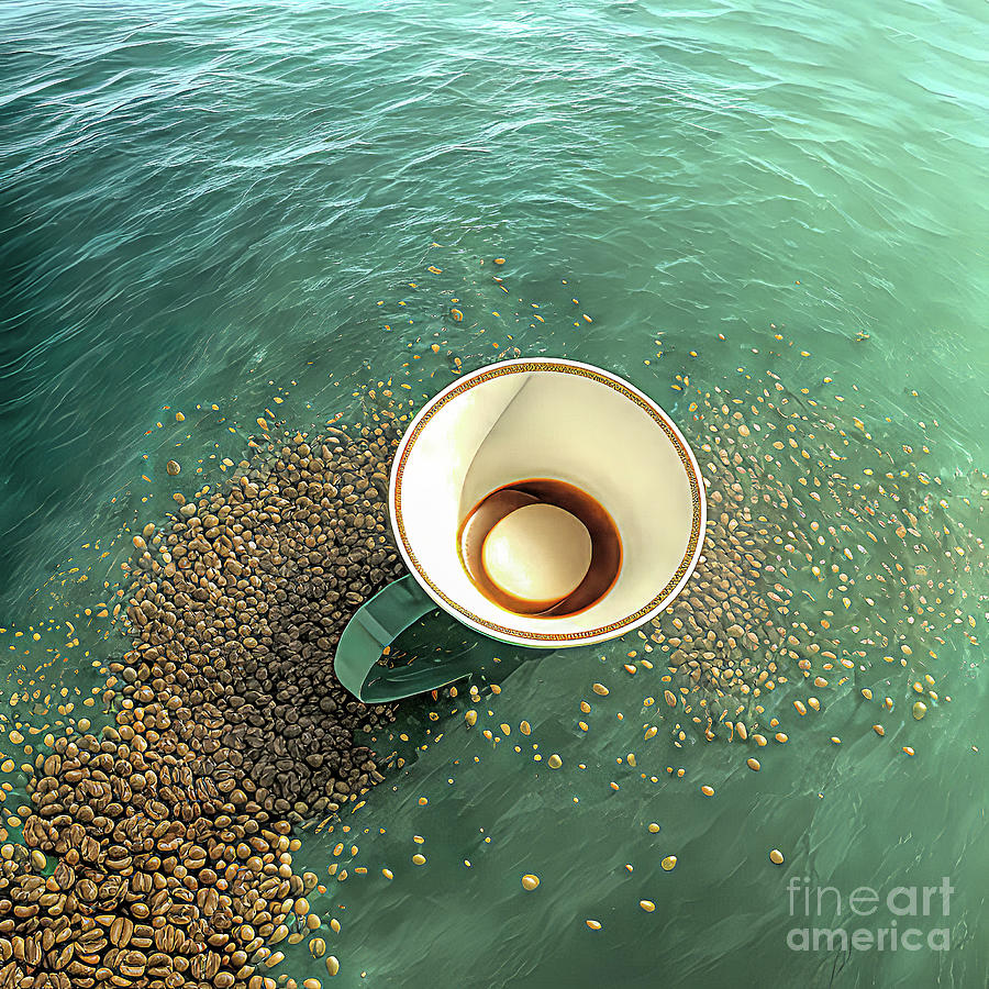 Floating Coffee Cup Digital Art By Elisabeth Lucas   Pixels