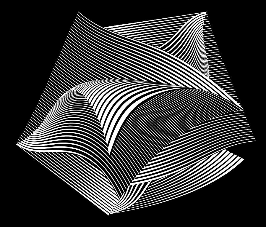 Floating Curled Pages with Striped Halftonr Pattern Drawing by GeorgePeters