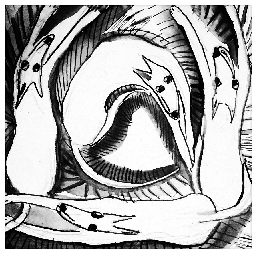 Floating Dogs Drawing by Kimberley Wiseman Fine Art America