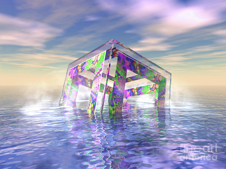 Floating Fractal Digital Art by Phil Perkins