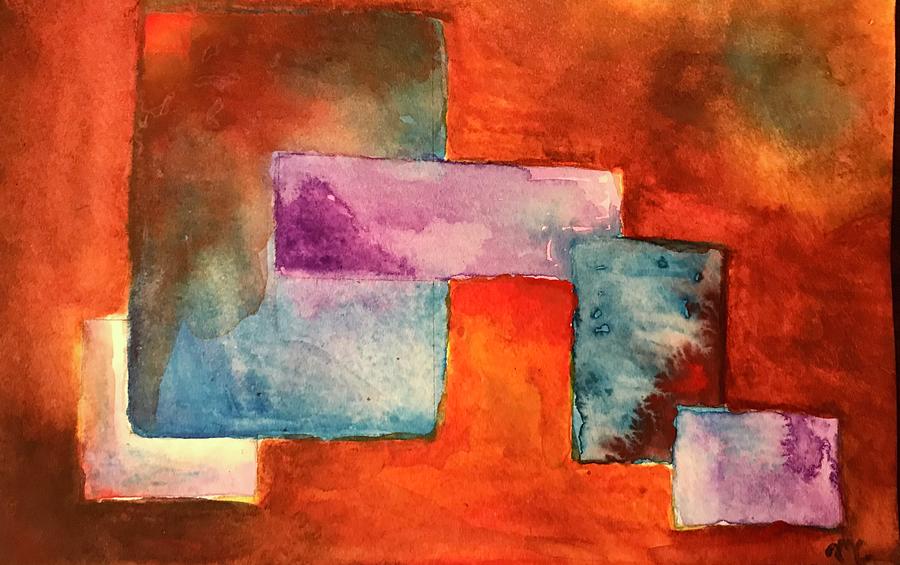 Abstract Painting - Floating frames by Mike Coyne
