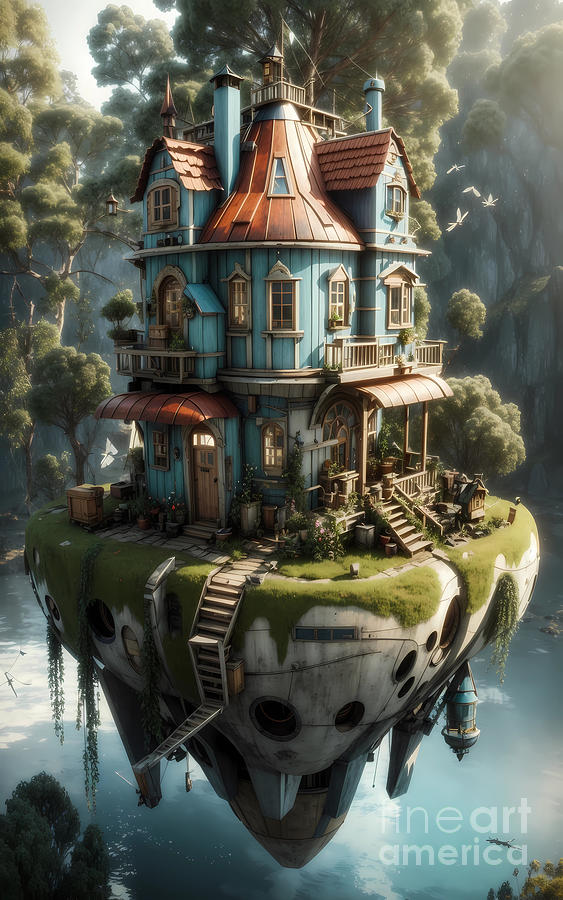 Floating House Digital Art by Michelle Meenawong - Fine Art America