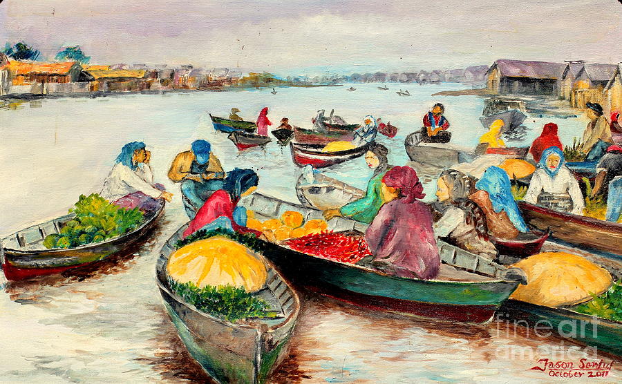 Floating Market Painting by Jason Sentuf