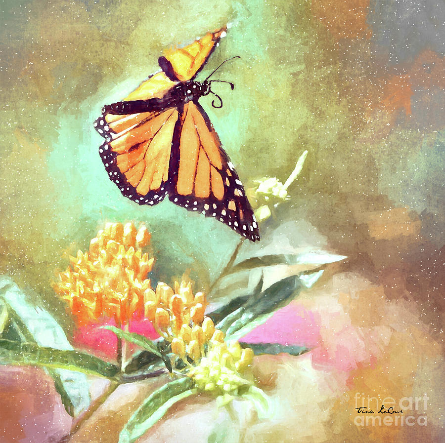 Floating Monarch Painting by Tina LeCour - Fine Art America