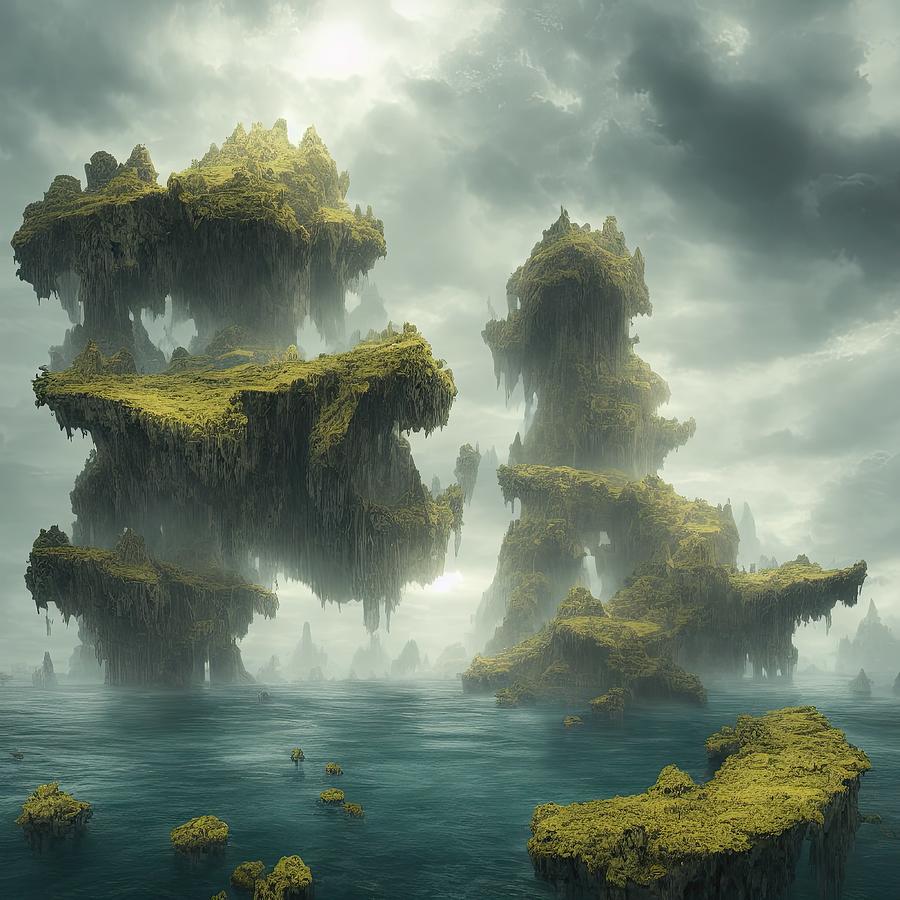 Floating Mountain Range Digital Art by Sterling and Thorn Floating Mountain Range Digital Art by Sterling and Thorn