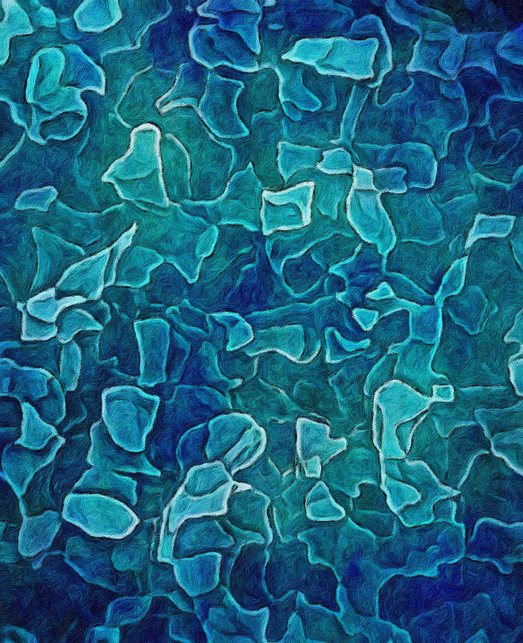 Floating Shards - Blue Digital Art by Leslie Montgomery