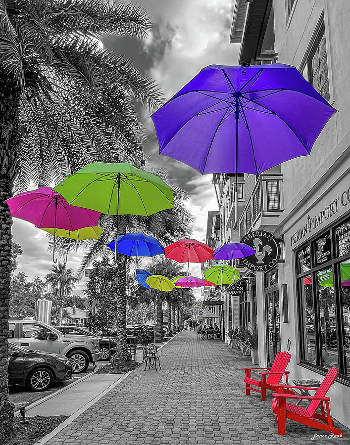 Floating Umbrellas - Dunedin Florida Photograph by Lance Raab Photography