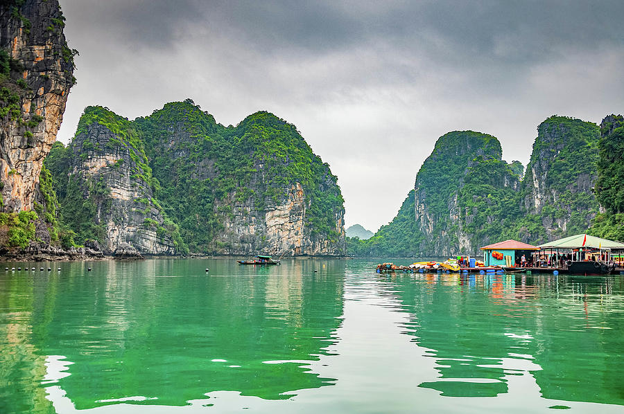 Floating Village in Halong Bay Photograph by Rob Hemphill