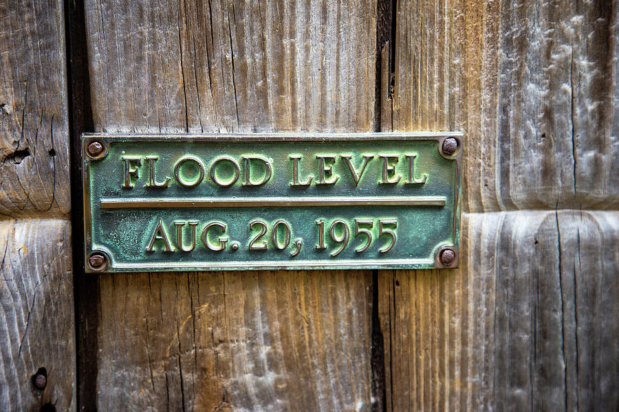 Sign Photograph - Flood Level by Karol Livote