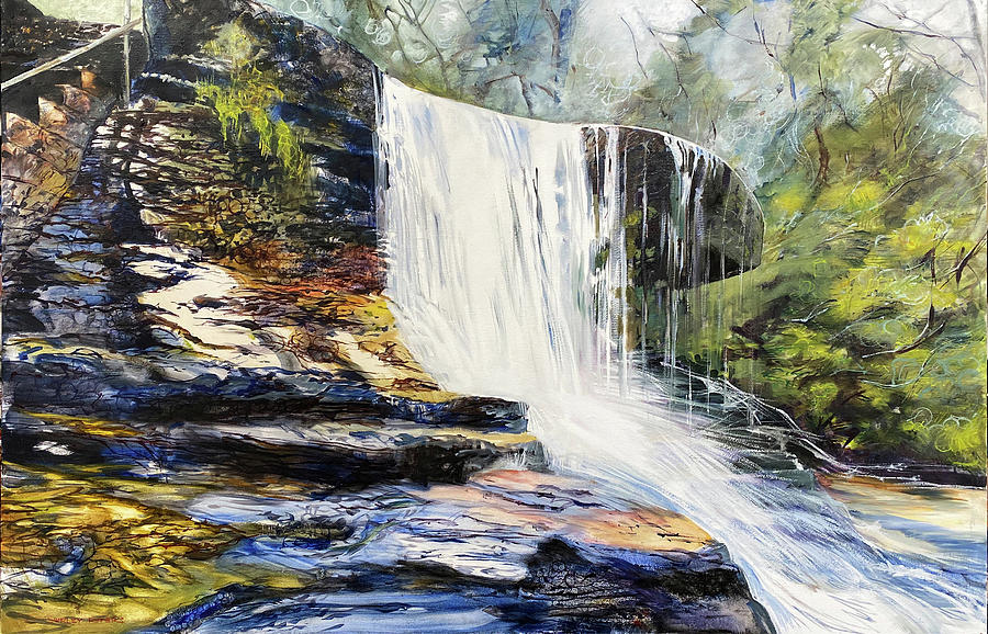 Flood Water at Weeping Rock Painting by Shirley Peters