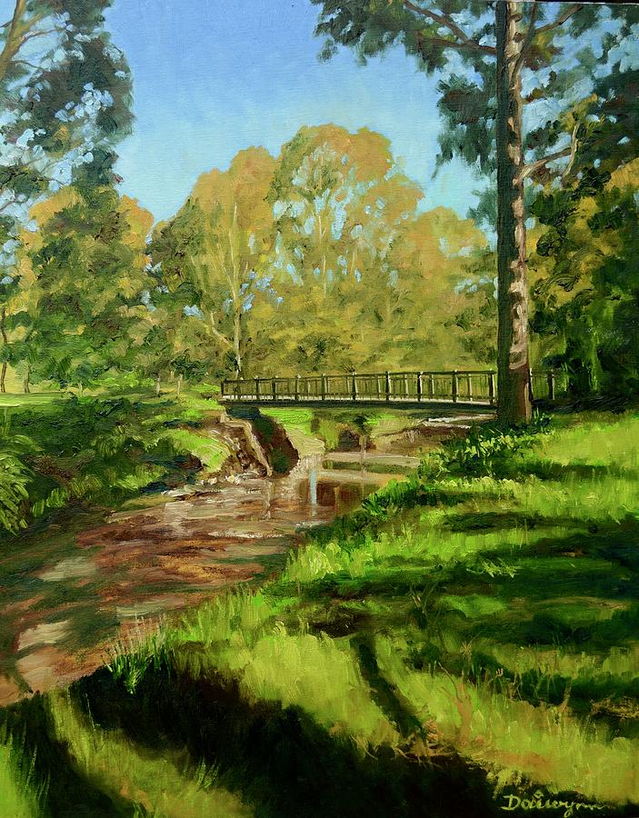Flooded Darebin Creek at Alphington Painting by Dai Wynn