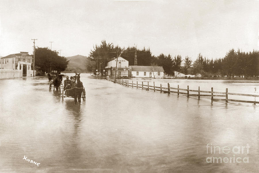 Hilltown Photograph - Flooding at Hilltown near Salinas, California, March 11, 1911 by Monterey County Historical Society