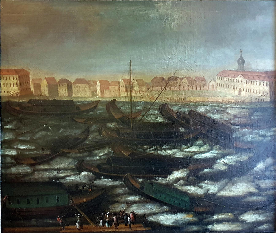 Drift Painting - Flooding with ice drift by Johann Lorenz Rotermund
