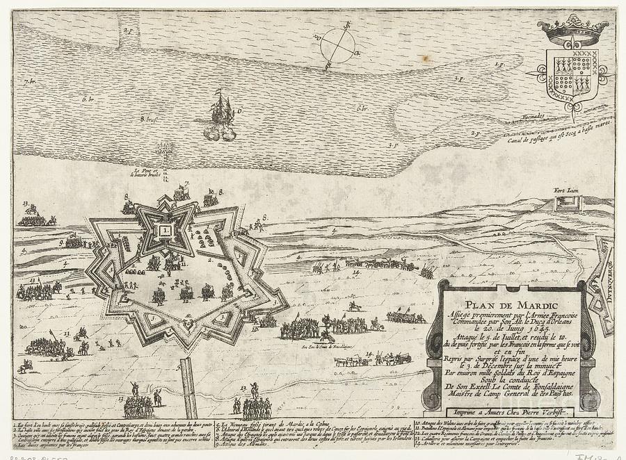 Floor plan of Fort Mardijk, 1645, anonymous, 1645 Painting by Shop ...