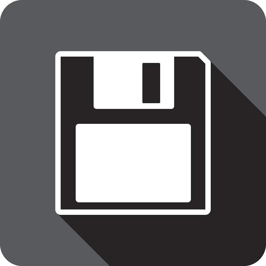 Floppy Disk Icon Silhouette Drawing by JakeOlimb