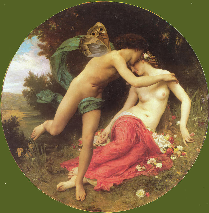 Vintage Painting - Flora and Zephyr by William Bouguereau