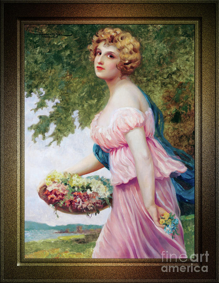 Flora by Hans Hassenteufel Remastered Xzendor7 Fine Art Classical Reproductions Painting by Xzendor7