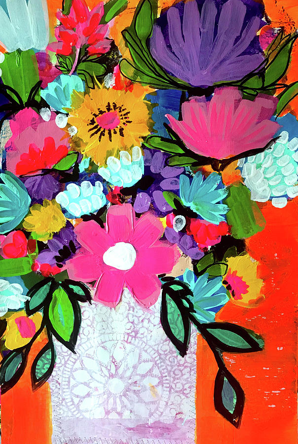Floral 9 Painting by Robin Mead