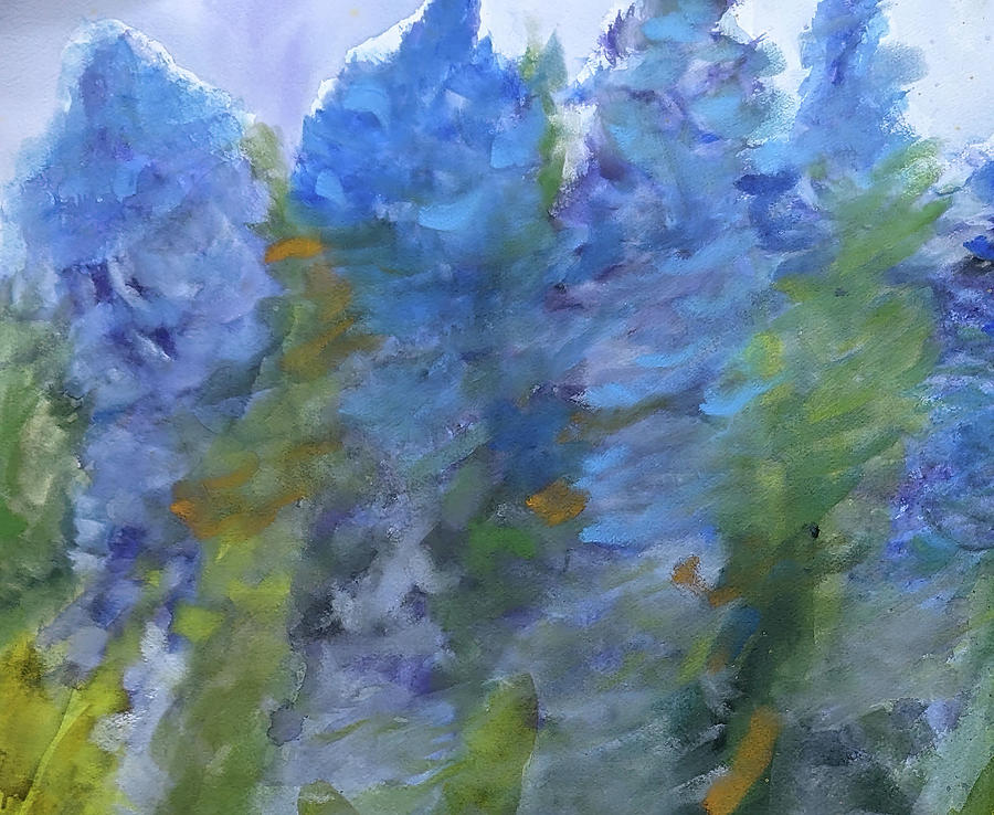 Floral Abstract CAC day 72 Pastel by Cathy Anderson